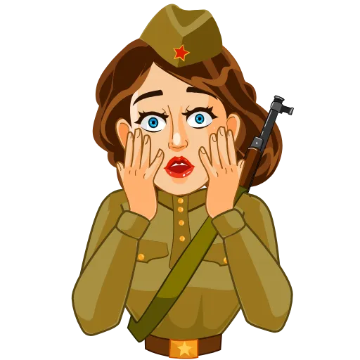😨 Стикер «Red Army Girl» для Telegram