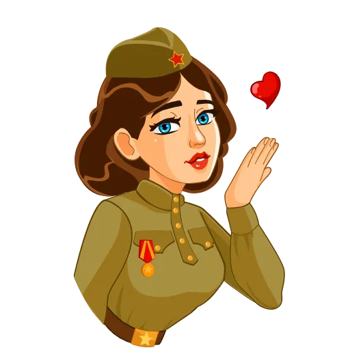 Стикерпак Red Army Girl для Telegram