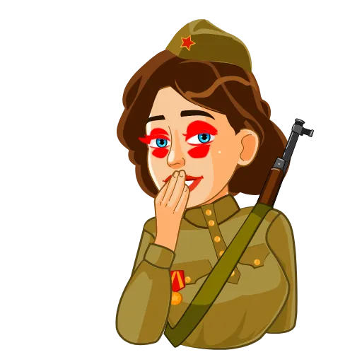 😂 Стикер «Red Army Girl» для Telegram