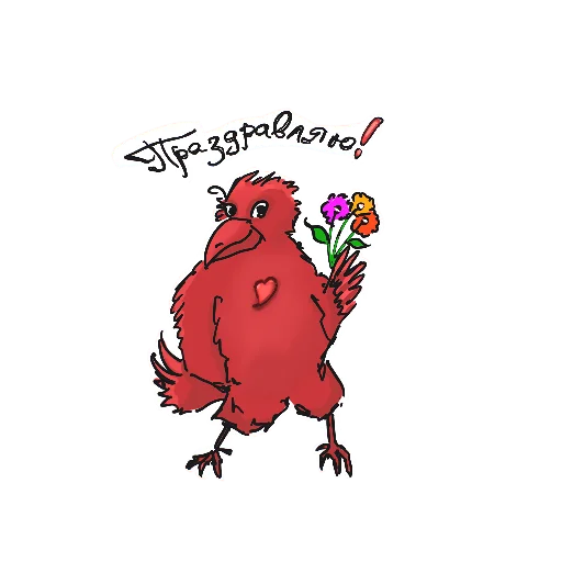 🎊 Стикер «Red crow» для Telegram