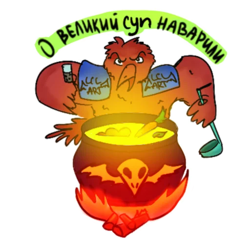 🥘 Стикер «Red crow» для Telegram