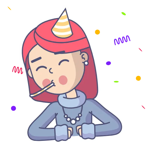 🥳 Стикер «Red Elizabeth» для Telegram