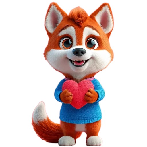 Стикерпак Red mini hasky для Telegram
