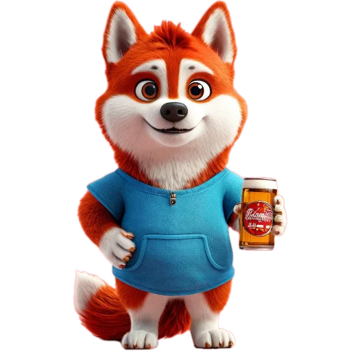 🧸 Стикер «Red mini hasky» для Telegram