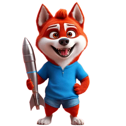 🧸 Стикер «Red mini hasky» для Telegram