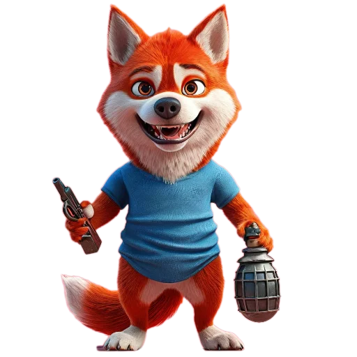 🧸 Стикер «Red mini hasky» для Telegram