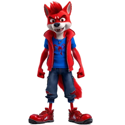 🦇 Стикер «Red mini hasky» для Telegram