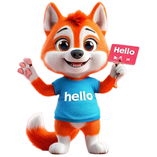 🧸 Стикер «Red mini hasky» для Telegram