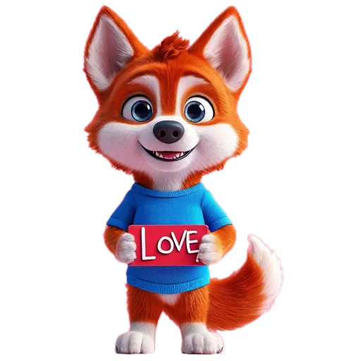 🧸 Стикер «Red mini hasky» для Telegram