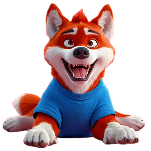 🧸 Стикер «Red mini hasky» для Telegram