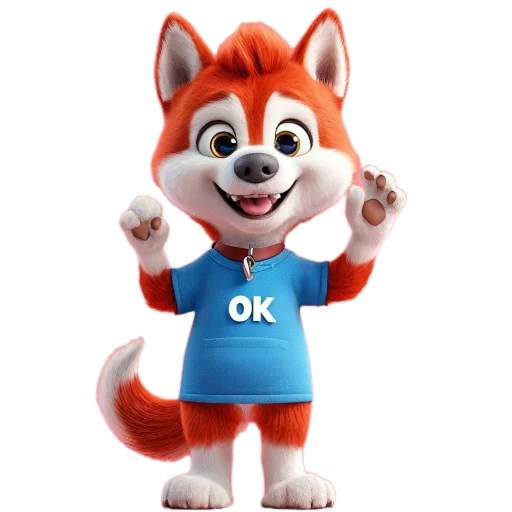 🧸 Стикер «Red mini hasky» для Telegram