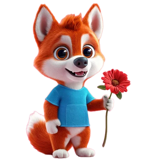 🧸 Стикер «Red mini hasky» для Telegram