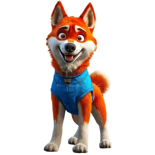 🐶 Стикер «Red mini hasky» для Telegram