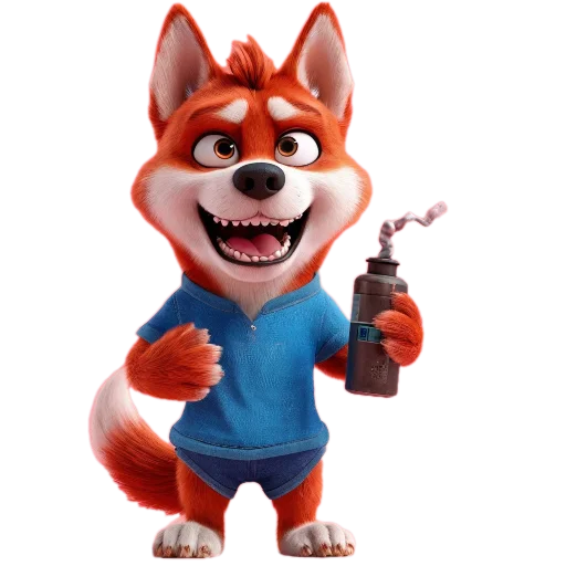 🧸 Стикер «Red mini hasky» для Telegram