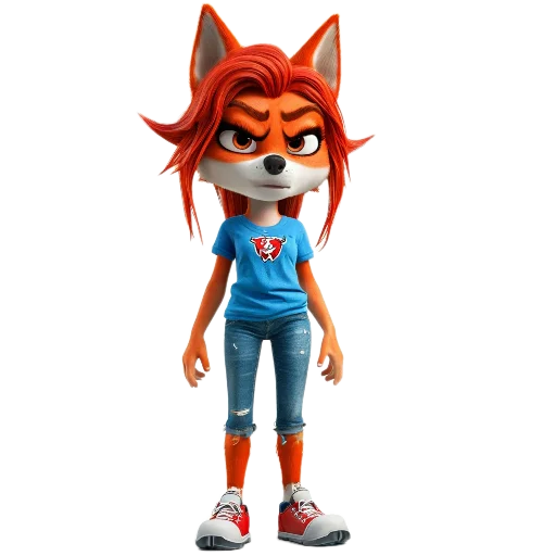 👧 Стикер «Red mini hasky» для Telegram