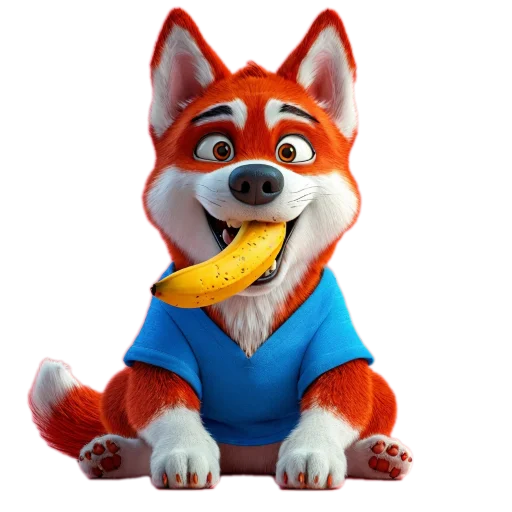 🧸 Стикер «Red mini hasky» для Telegram