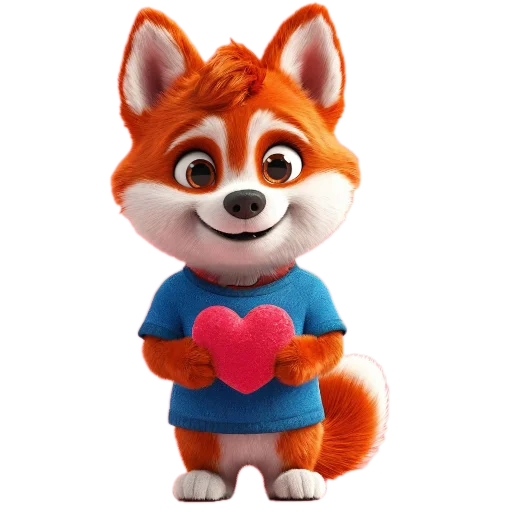 🧸 Стикер «Red mini hasky» для Telegram
