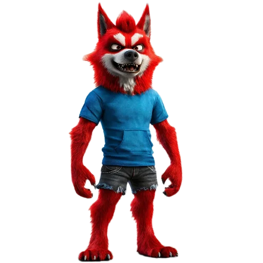 🧵 Стикер «Red mini hasky» для Telegram