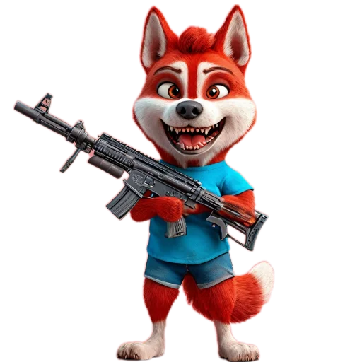 🧸 Стикер «Red mini hasky» для Telegram