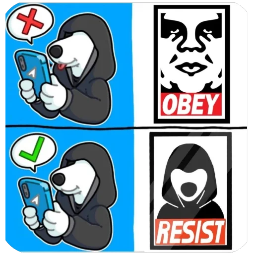 🫥 Стикер «Resistance Dog Army» для Telegram
