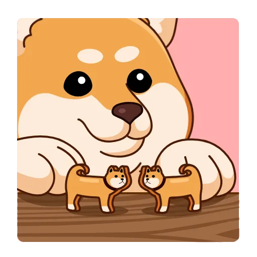 👩‍❤️‍💋‍👨 Стикер «Shiba Inu» для Telegram