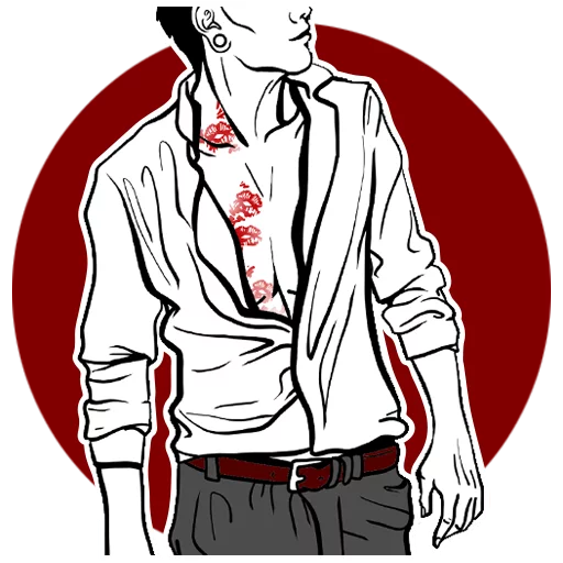 👔 Стикер «Red Thread» для Telegram