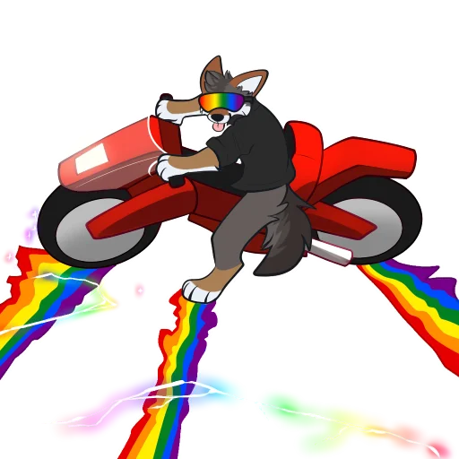 🏳️‍🌈 Стикер «Red Wolf» для Telegram