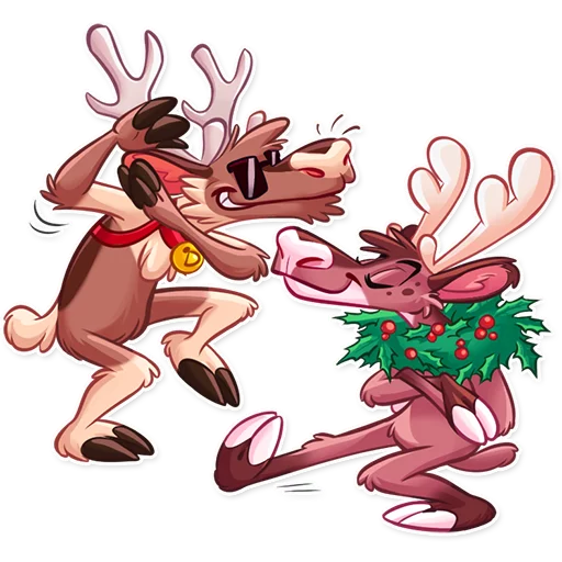 🕺 Стикер «Reindeer Party» для Telegram