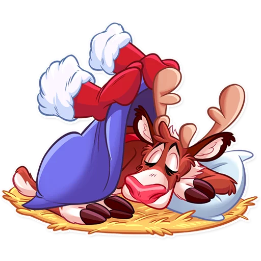 😴 Стикер «Reindeer Party» для Telegram