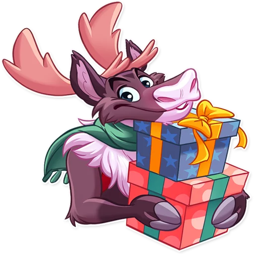 🎁 Стикер «Reindeer Party» для Telegram