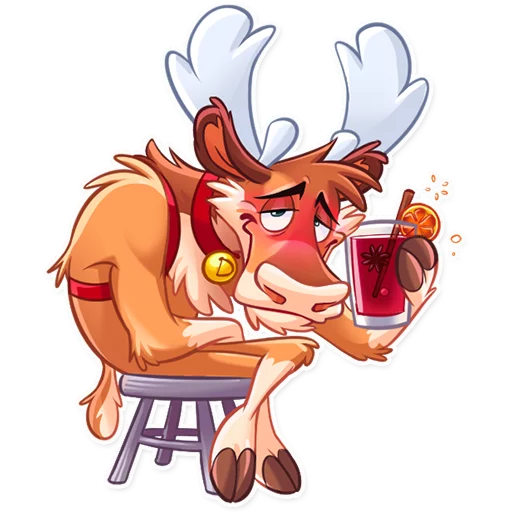 🥴 Стикер «Reindeer Party» для Telegram