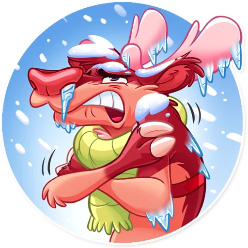 🥶 Стикер «Reindeer Party» для Telegram