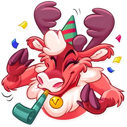 🥳 Стикер «Reindeer Party» для Telegram