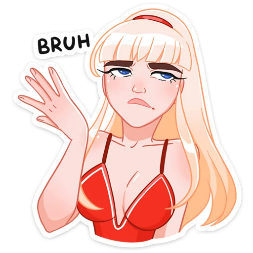 😑 Стикер «Отдыхаем с Каталиной» для Telegram