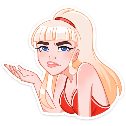 😑 Стикер «Отдыхаем с Каталиной» для Telegram