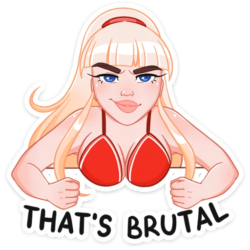 💪 Стикер «Отдыхаем с Каталиной» для Telegram