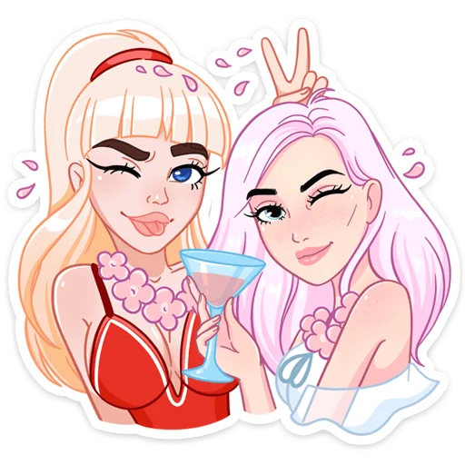 ✌️ Стикер «Отдыхаем с Каталиной» для Telegram