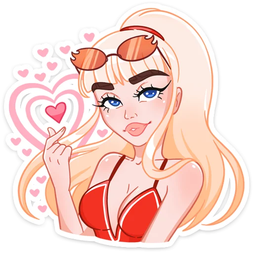 ❤️ Стикер «Отдыхаем с Каталиной» для Telegram