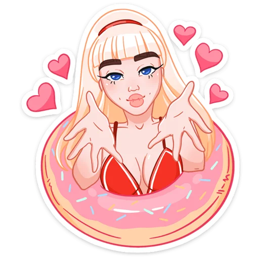 🥰 Стикер «Отдыхаем с Каталиной» для Telegram