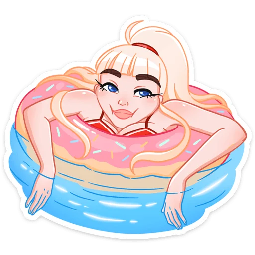 🏖 Стикер «Отдыхаем с Каталиной» для Telegram