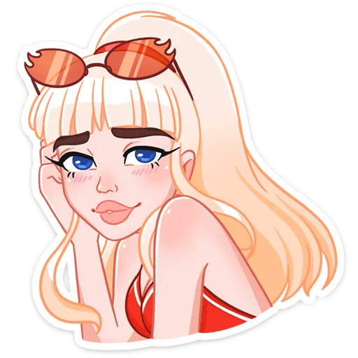 💋 Стикер «Отдыхаем с Каталиной» для Telegram