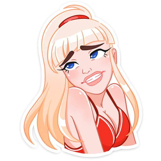 👩‍🦰 Стикер «Отдыхаем с Каталиной» для Telegram