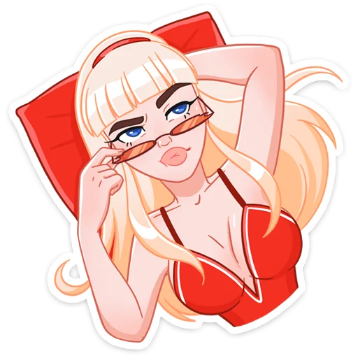 😎 Стикер «Отдыхаем с Каталиной» для Telegram