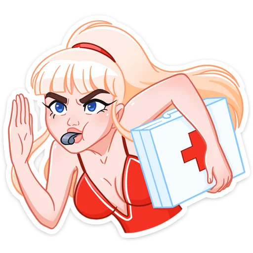 🚑 Стикер «Отдыхаем с Каталиной» для Telegram