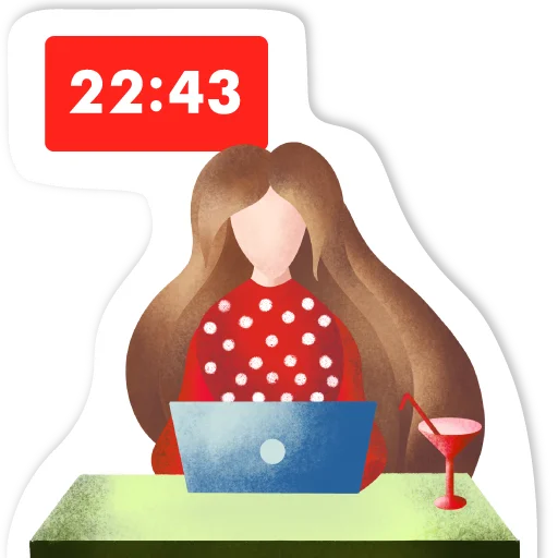 🍸 Стикер «Удалёнка» для Telegram