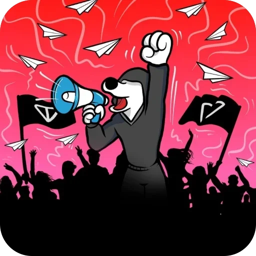 🫥 Стикер «Resistance Dog Art» для Telegram