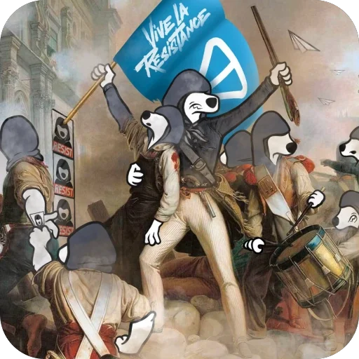 🫥 Стикер «Resistance Dog Art» для Telegram