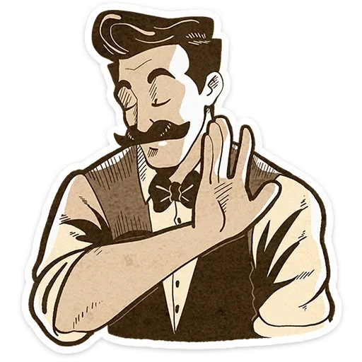 🫸 Стикер «Ретроджентльмен» для Telegram