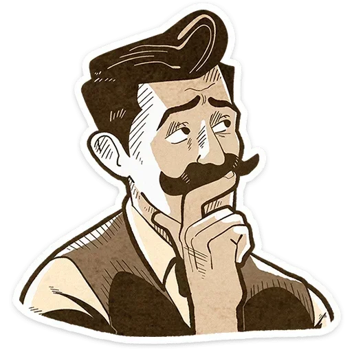 🤔 Стикер «Ретроджентльмен» для Telegram