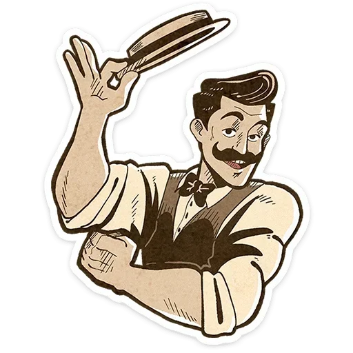 🙋 Стикер «Ретроджентльмен» для Telegram
